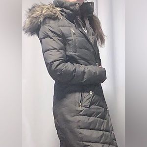 Vintage Michael Kors Down Trench Coat in Dark Green w/Detachable Hood